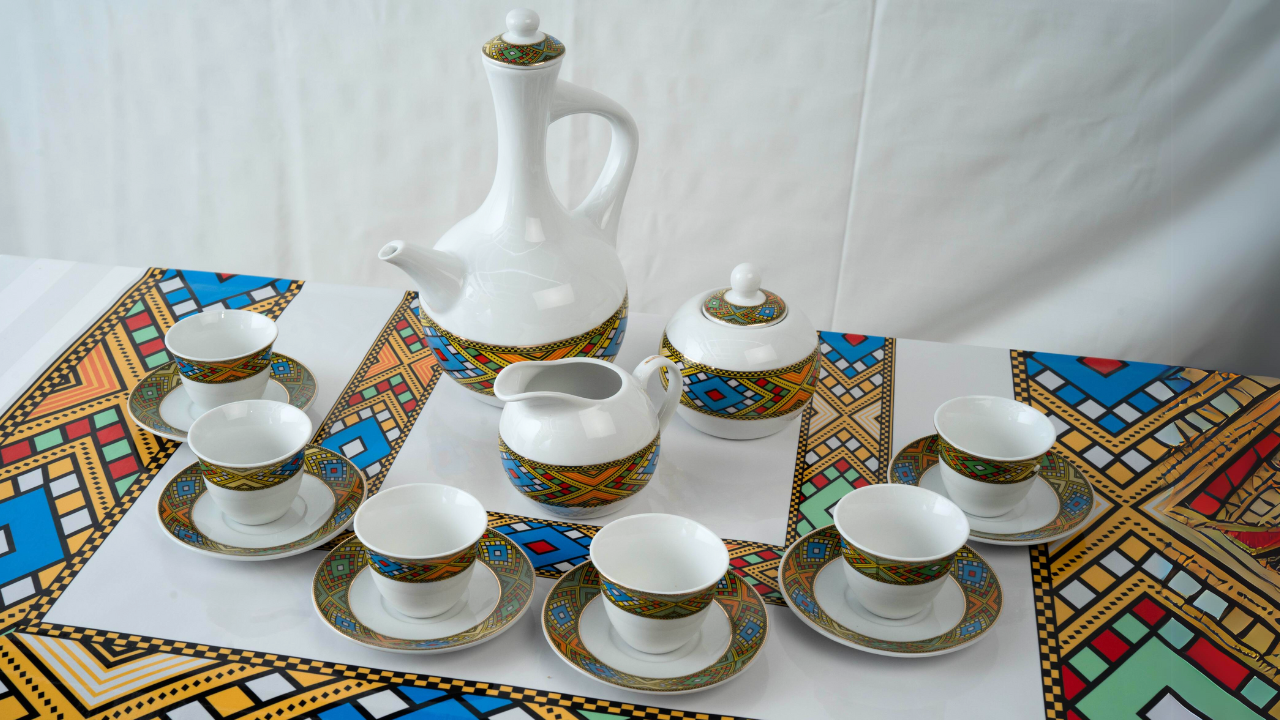 Coffe Cup With Traditional Art