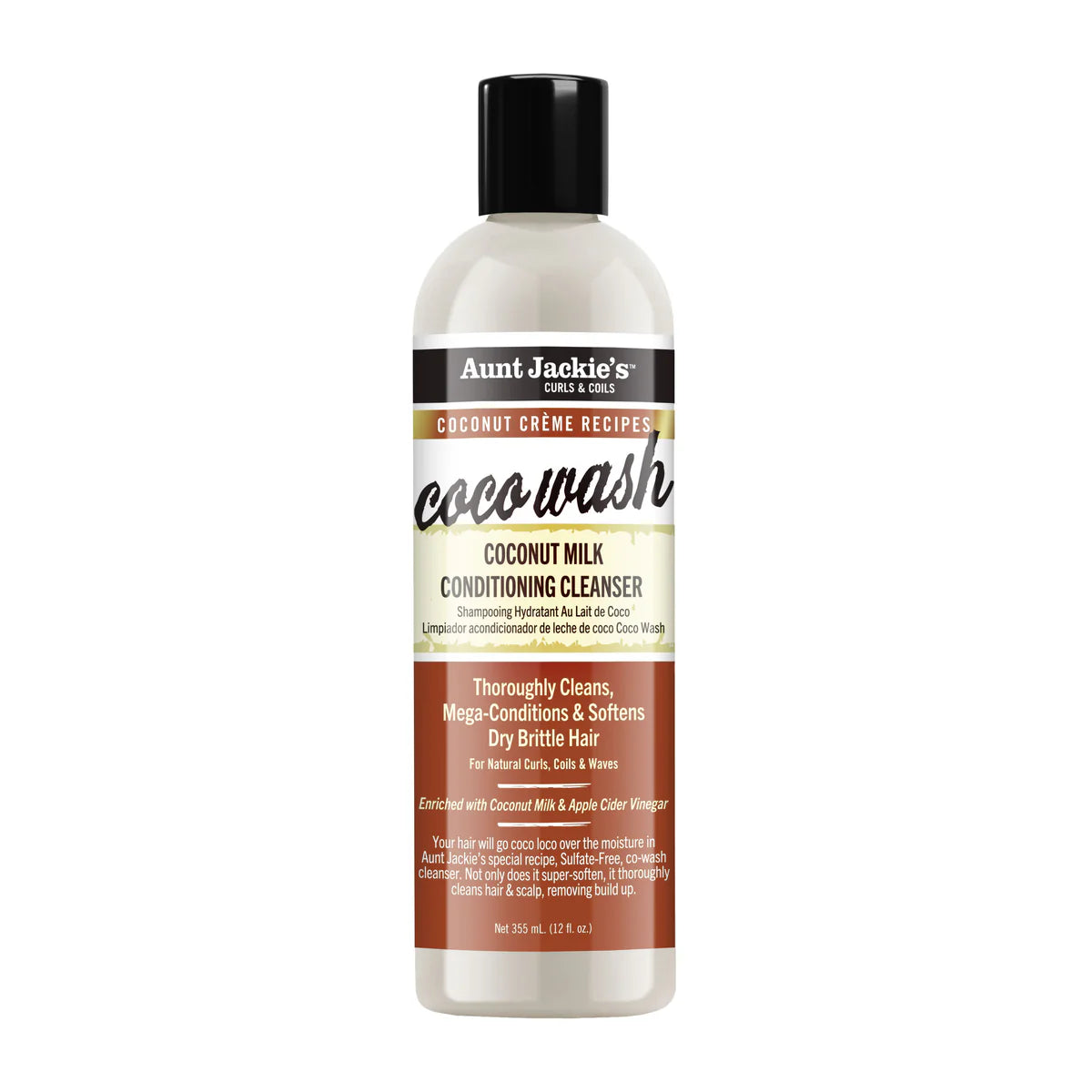 Aunt Jackie Coco Wash Coconut Milk Conditioning Cleanser 12oz