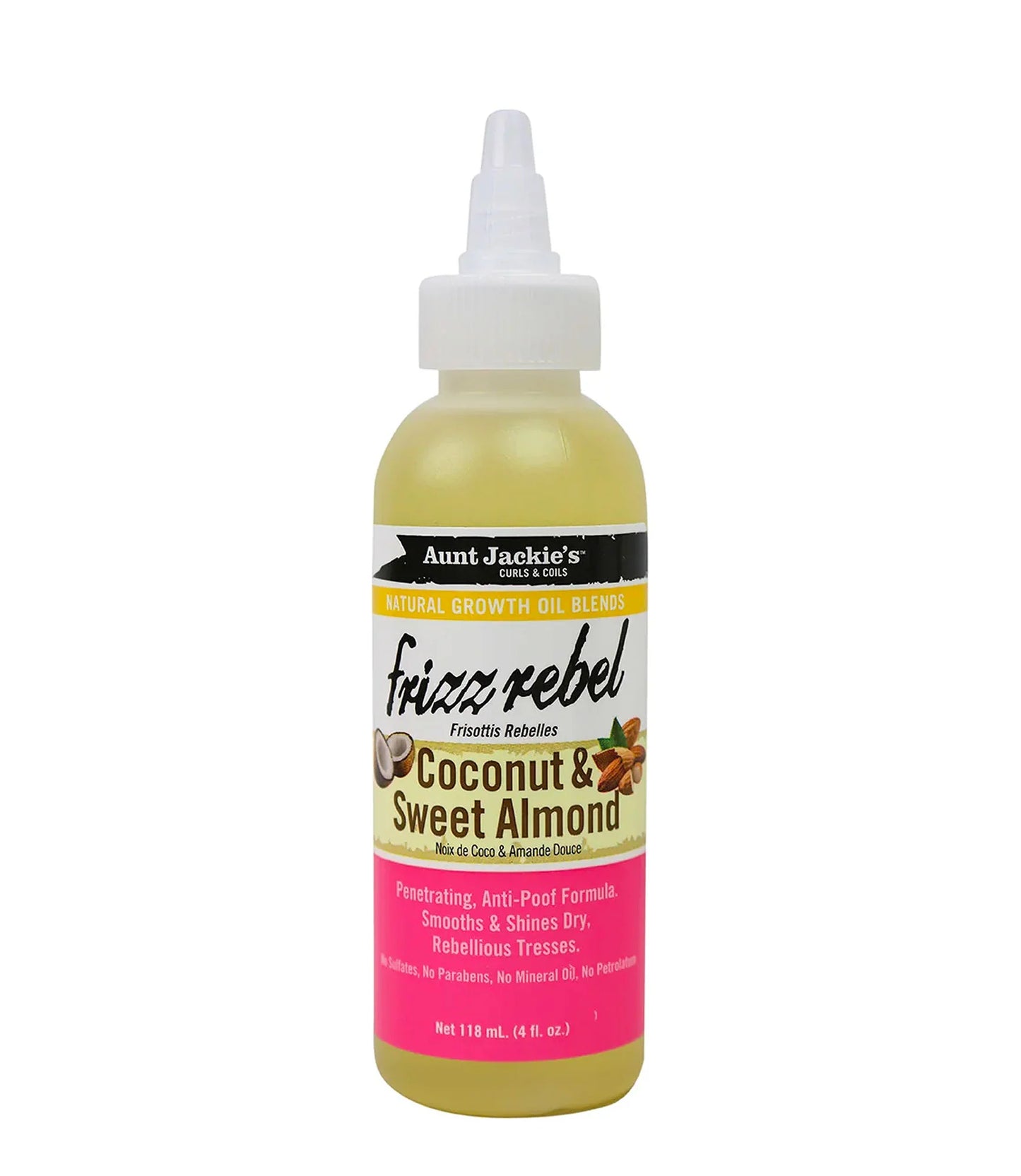 Aunt Jackie Growth Oil Frizz Rebel Coconut and Sweet Almond 4oz