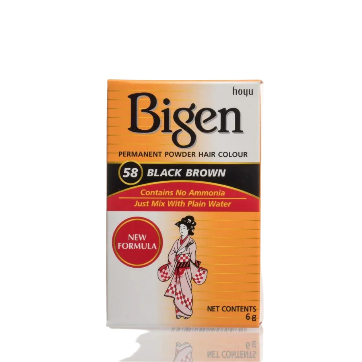 Bigen 58 Permanent Powder Hair Color Black Brown