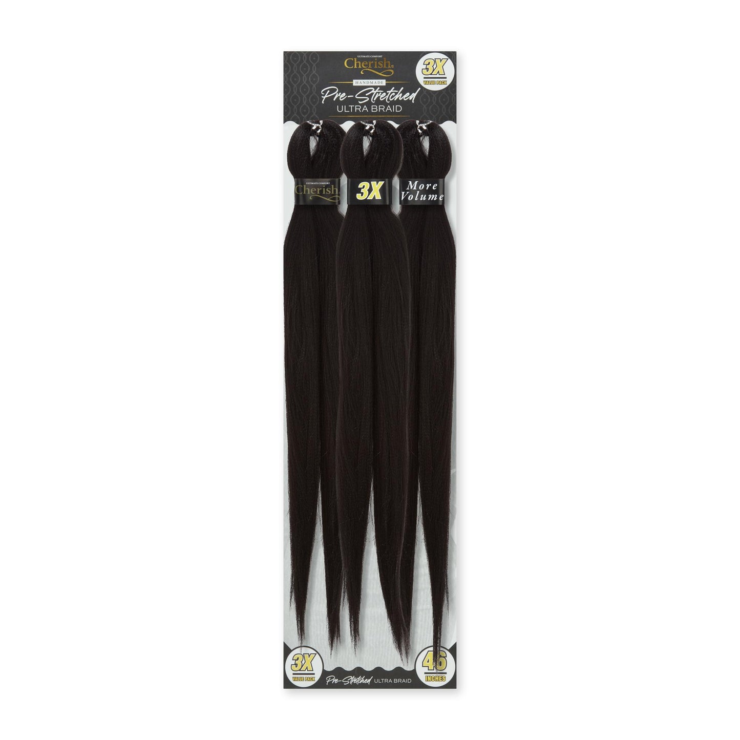 Cherish 3X Pre Stretched Ultra Braids 46" Color 1B