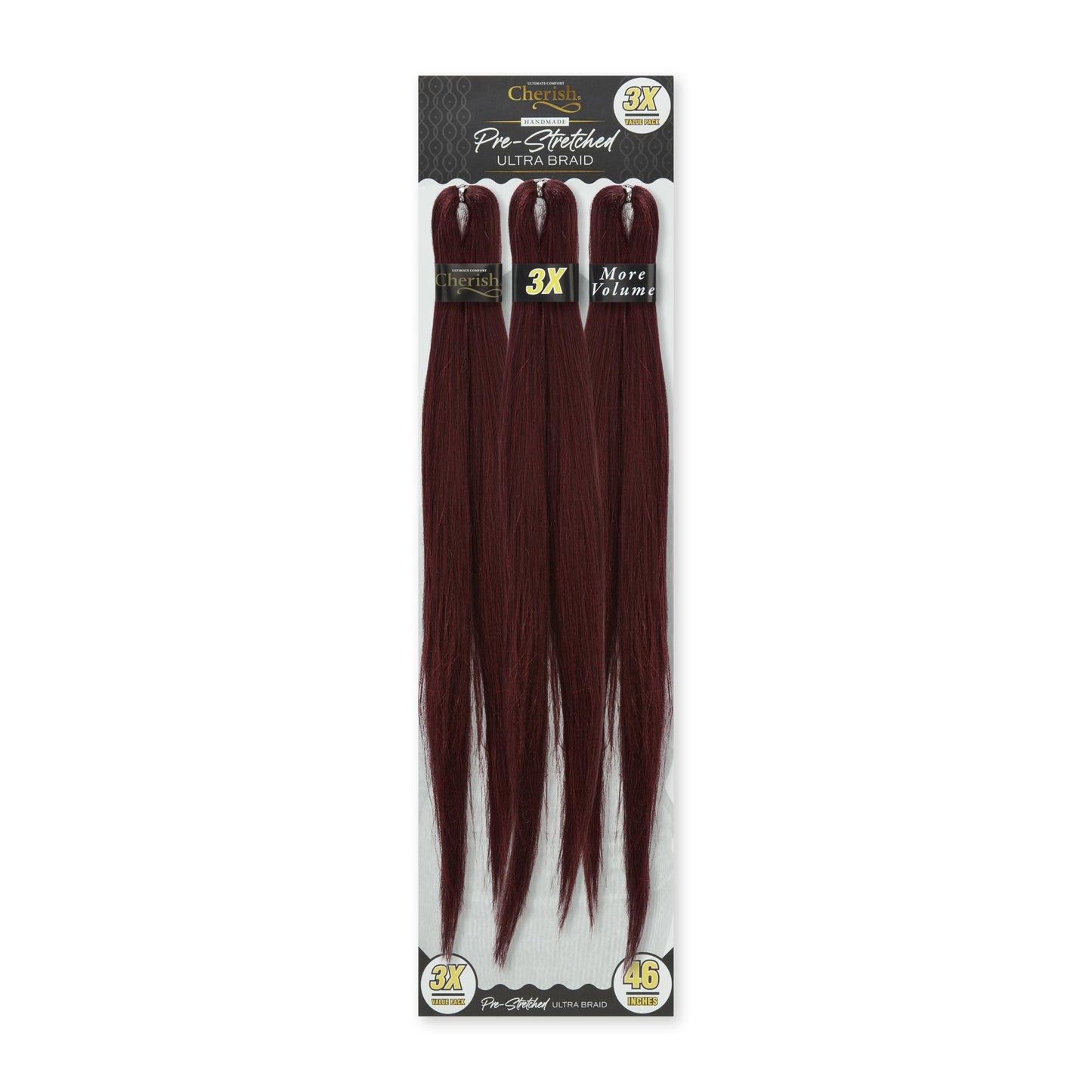 Cherish 3X Pre Stretched Ultra Braid 46" Color 99J