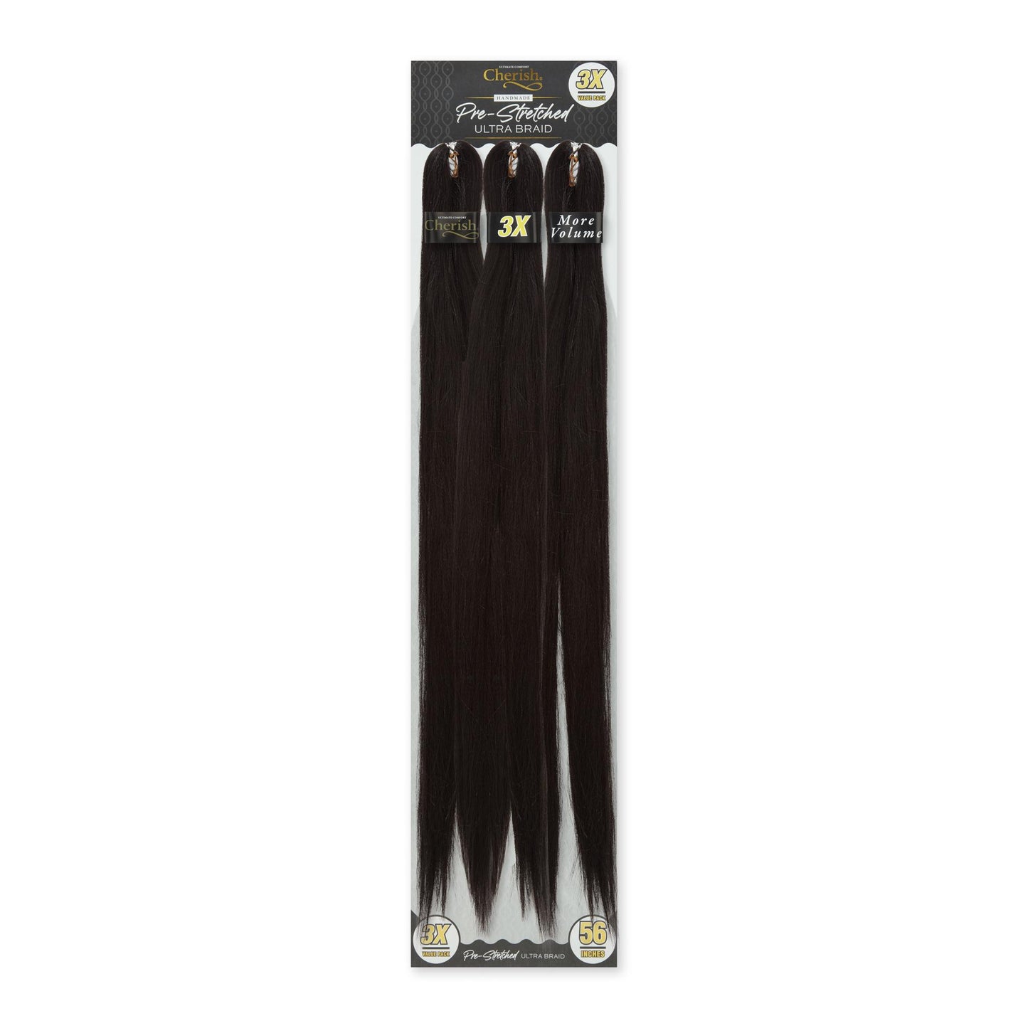 Cherish 3X Pre Stretched Ultra Braids 56" Color 1B