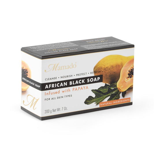 MAMADO AFRICAN BLACK SOAP 200GM - PAPAYA