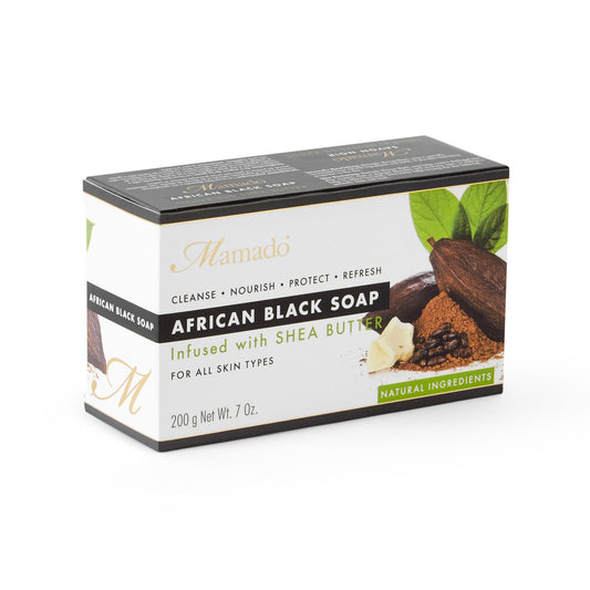MAMADO AFRICAN BLACK SOAP 200GM - SHEA BUTTER