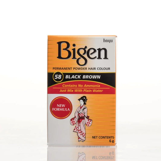 Bigen 58 Permanent Powder Hair Color Black Brown