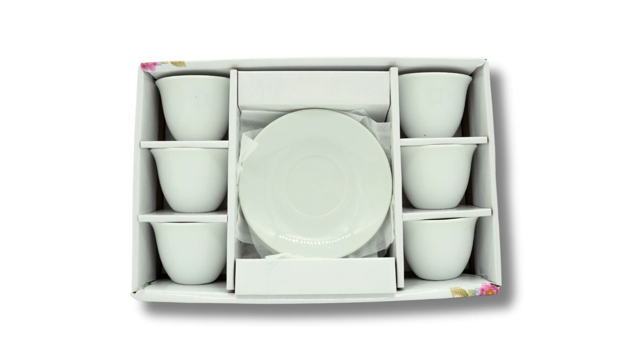 Hel vit Finjal / Kaffe Koppar med Tasa