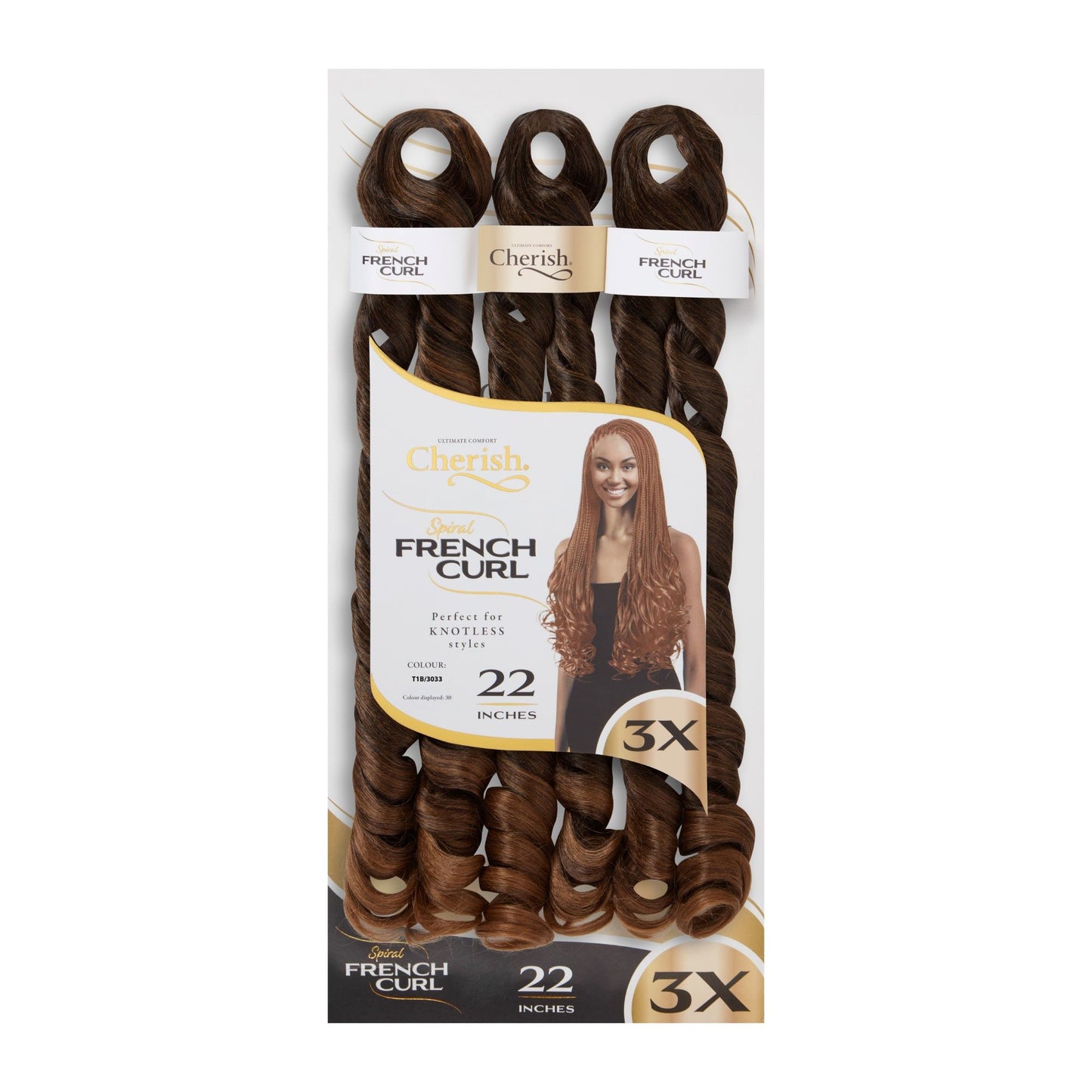 Cherish Bulk - Sprial French Curl 22" Färg T1/30/33