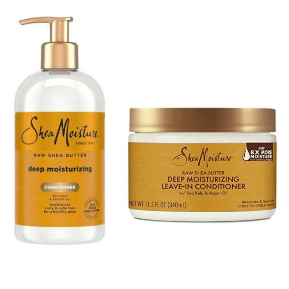 SheaMoisture Raw Shea Butter – Deep Moisturizing Duo (För Torrt & Skadat Hår)