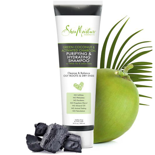SheaMoisture Green Coconut & Activated Charcoal – Purifying Duo (Schampo & Balsam)